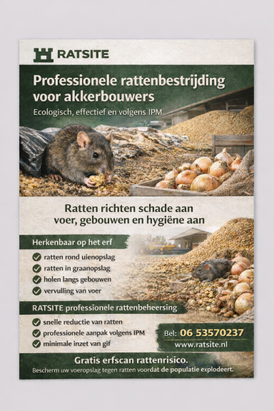 Professionele ongediertebestrijding voor akkerbouwers, met voordelen en contactinformatie.